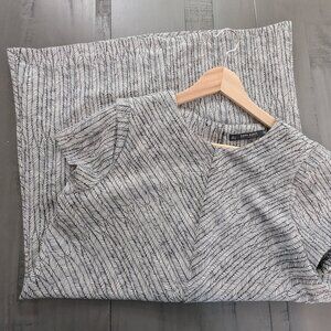 Zara Black and White Print Cap Sleeve Shift Dress